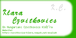 klara czvitkovics business card